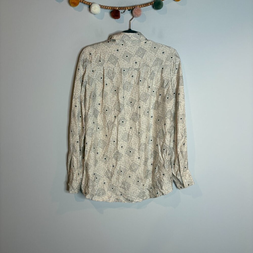 Diega Silk Blend Patterned Button Down Shirt - image 5